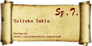 Szlivka Tekla névjegykártya